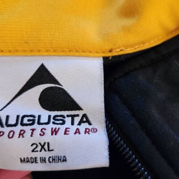 Augusta Core Power black sporty jacket plus size 2XL yellow stripe - Picture 3 of 5